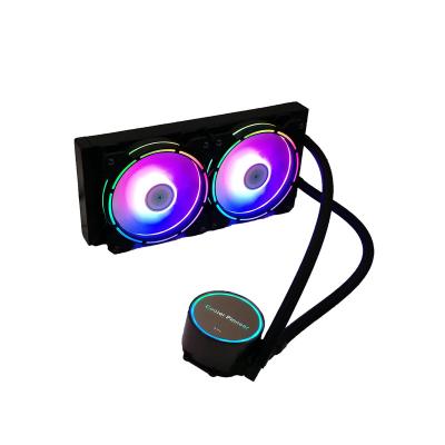 China Cool& LS-P240-LCD Fashion PC CPU Liquid Cooler Kit 240mm Radiator 120mm PWM RGB Fans Computer Game Water Cooled for sale