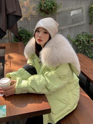 China OFTBUY 2021 New Fashion Duck Down Women Down Jacket Thicken Warm Loose Streetwear Tracksuit Real Fox Fur Collar Natural Viable White Large for sale