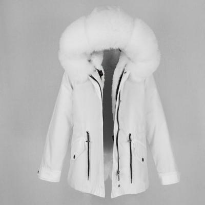 China OFTBUY 2021 Natural Fox Fur Collar Hood Thick Warm Liner Outerwear Parka Real Fur Coat Winter Women Waterproof Removable Raincoats Jacket for sale