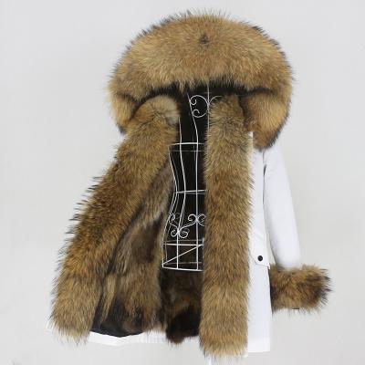 China OFTBUY 2021 Long Detachable Real Hood Natural Raccoon Fox Fur Women Winter Jacket Fur Coat Parka Real Tracksuit Streetwear for sale