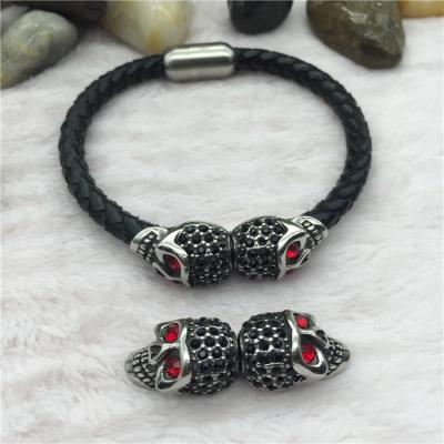 China LOYALTY Classic Design Stainless Steel Clasp Men Genuine Leather Magnetic Bracelet for sale