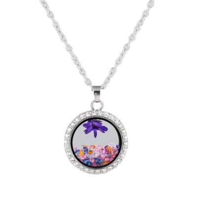 China GL071 TRENDY FIDELITY Memory Pendant Charm Glass Floating Bottle Around Pendant Necklace for sale