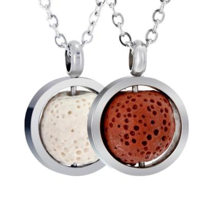 China LOYALTY G238 Colorful Volcanic Pendant Necklace Lava Stone Pendant Aroma Diffuser Stainless Steel for sale