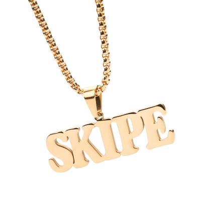 China Custom Hiphop Stainless Steel Gold Plated Pendant Necklace Women Men Fashion Jewelry for sale