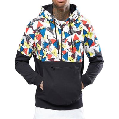 China Custom Anti-wrinkle OEM Men Sublimation Hoodies Printed Hoodies With Half Zipper Opening Hoodie for sale