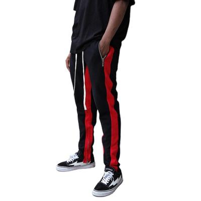 China 2022 Wholesale Custom Zipper Pocket Striped Jogger Mens Breathable Sports Wear Jogger Exercising for sale