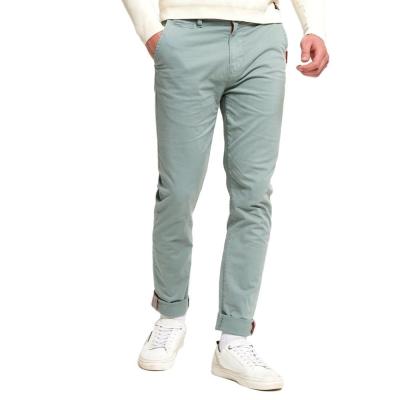 China Anti-wrinkle 97%cotton 3%spandex solid color twill pants twill breeches or men's pants and trousers for sale