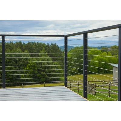 China Modern Balcony Wire Balustrades Railing System Stainless Steel Cable Deck Railing Post for sale