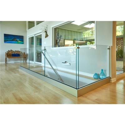 China Modern modern aluminum u channel frameless laminated glass balustrades with U base for sale