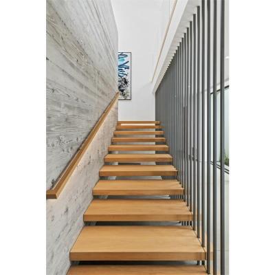 China Foshan Contemporary Factory Customized Modern Wooden Stair Floating Cantilever Stairs On Sale for sale