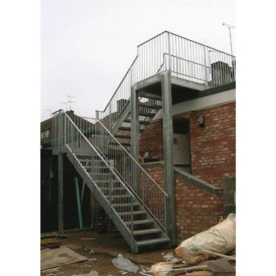 China Contemporary Carbon Steel Outdoor Staircase Metal Staircase Galvanized Steel Stairs Exterior for sale