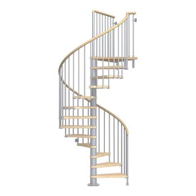 China Simple Design Contemporary Glass Step Spiral Staircase With Modern Interior Wood Tread for sale