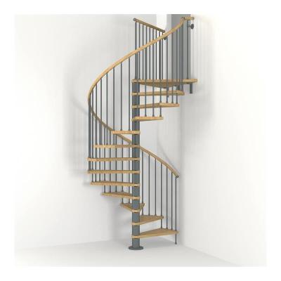 China Contemporary Indoor Metal Stairs Art Metal Prefabricated Factory Foshan Steel Spiral Staircase for sale