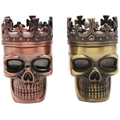 China FEIDA 75MM Tobacco Accessories Skull Shape Tobacco Portable Grinding Smoking Grinder 4 Layers Zinc Alloy Herb Grinder for sale