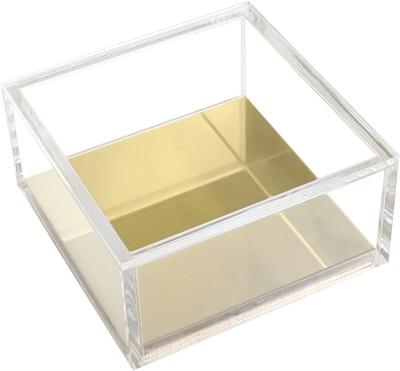 China Shenzhen Viable Factory Custom Printing Office Organizer Clear Logo Case Square Plastic Box Acrylic Storage Box With Lid for sale