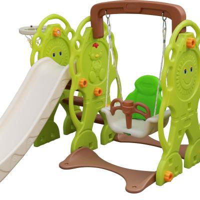 China 1-8 Years Wholesale Multifunctional Indoor Plastic Kids Slide With Swing For Baby Kids for sale