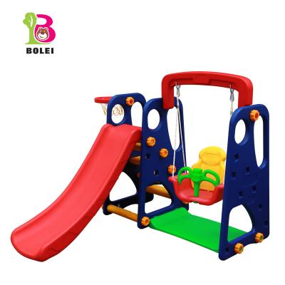 China New Outdoor PE Playground Equipment Plastic Slide And Swing Game Set For Kids for sale