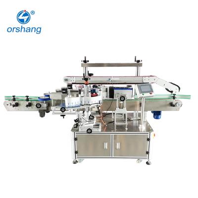 China Automatic double side food labeling machine, laundry detergent, daily chemical bottle labeling machine for sale