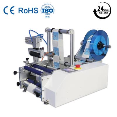 China Food For Product Semi Automatic Round Bottle Labeling Machine Roll Label for sale