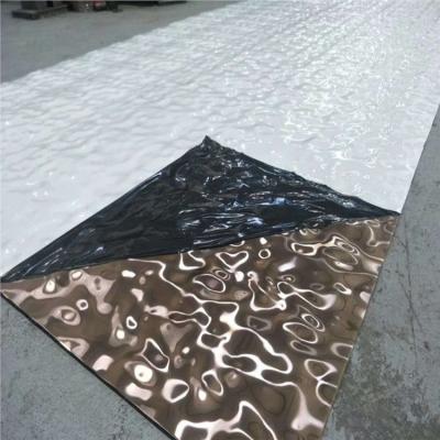 China Construction 4ftx8ft Silver Color Ocean Look Water Ripple 3d Wall Panel Decorative SS 304 Stainless Steel Sheet Plate for sale