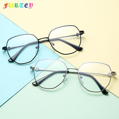 China Decorate 3505 polygonal four leaf clover anti-blue glasses 2021 new for men women vintage full-frame glasses for sale