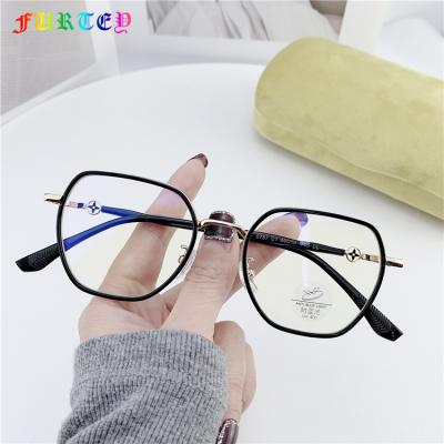 China 0757 Unisex Fashionable Blue Light Anti-bruise Blocking Glass Frame TR90 Computer Glasses Polygon Optical Glasses for sale