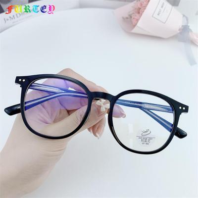 China For Reading Glasses 0748 Retro Vintage Round Glass Studs Reflect Glass Frame Eye Protection Blue Ray Optical Glasses for sale