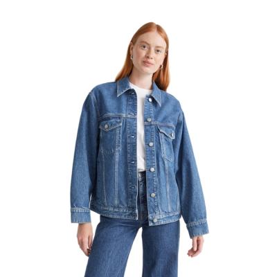 China StyleTurn 2022 China Factory Wholesale Friend Reversible Down Collar Drop Shoulder Denim Women's Jackets for sale