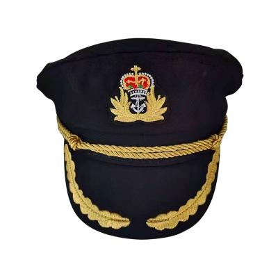 China Verified Adult Sailor Navy Marine Admiral Hat Boat Captain Hat Cap Yacht for sale