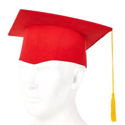 China Wholesale Graduation Season Adult Graduation Graduation Dress and Kids Red School Cap and Cowl Hat with Tassel for sale