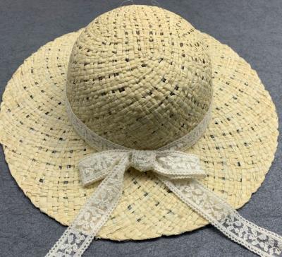 China Hand checked from Lafite - woven straw hat with wide brim to shade children's straw hat for sale