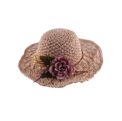 China Summer Foldable Picture Straw Hat Female Fisherman's Hat Vacation Seaside Sun Hat for sale