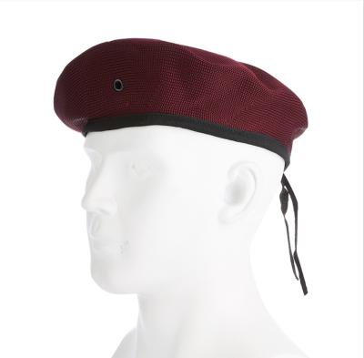 China Checked Breathable Military Beret Mens Summer Nylon Mesh Beret Team Formal Hat for sale