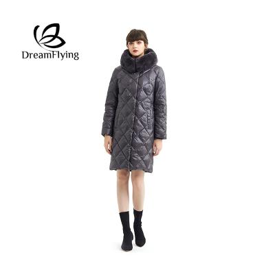 China Breathable Women's Winter Slim Comfortable Long Lightweight Ladies Down Jacket for sale