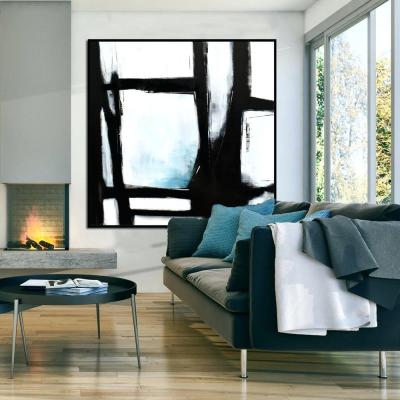 China Modern Extra Large Wall Art Decor Canvas Minimalist Abstract Contemporary Black and White Oil Paintings for sale