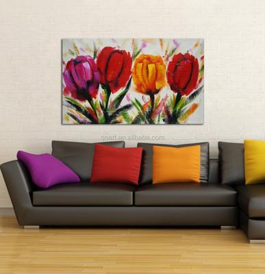 China Handmade Custom Abstract Daisies Flower On Vase Oil Painting For Glass for sale