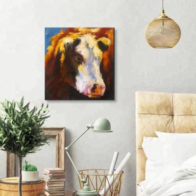 China Impressionist Modern Oil Paintings Pictures Of Cow Animal Face Abstract for sale