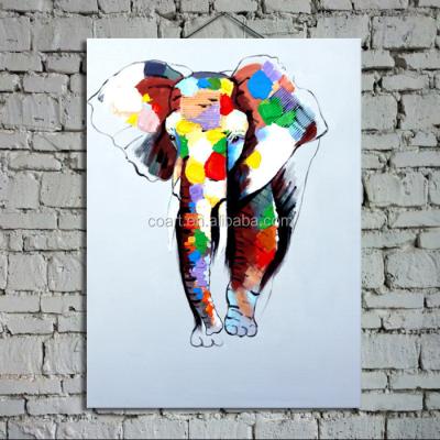 China Hand Painted Modern Abstract Elephant Oil Painting On Canvas for sale