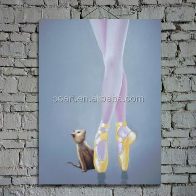 China Modern Handmade Abstract Ballet Dancers Cartoon Photo Sex Art Painting for sale