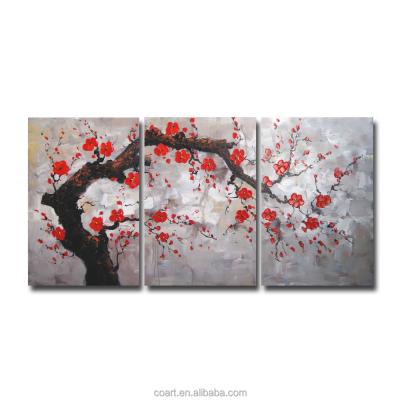 China Abstract Modern Red Flower Decorative Canvas Art Handmade Oil Painting for sale