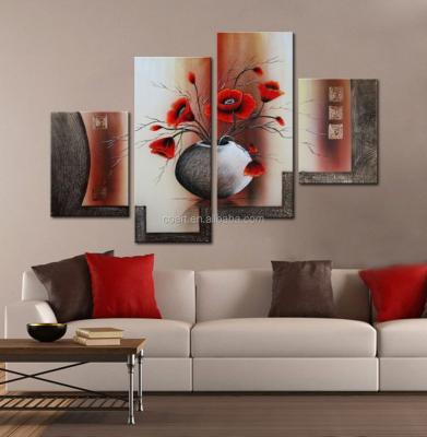 China Multiple Group Flower Abstract Canvas Panel Painting Art for sale