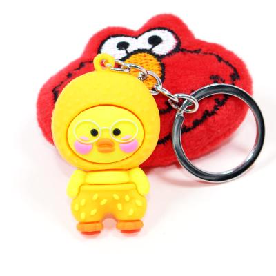 China Promotional Custom Made PVC FREE SAMPLE Cute 3D Cartoon Character PVC Soft Rubber Key Chain Charms for sale