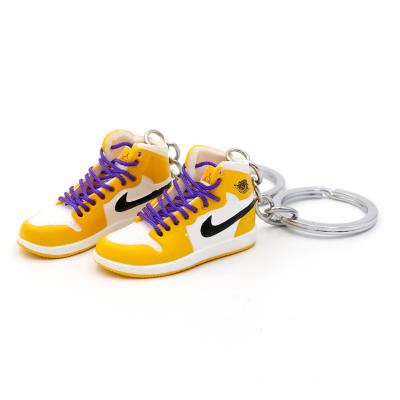 China Promotional Custom Mini Jordan 1 PVC 3D Soft Rubber Shoe Sneaker Key Chain Charms for sale