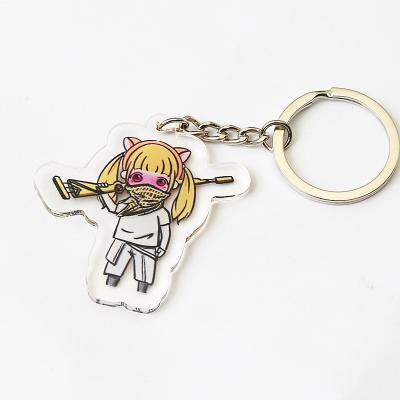 China Free Sample Acrylic Promotional Custom Double Sided Clear Acrylic Cute Cartoon Anime Key Chain Charms for sale