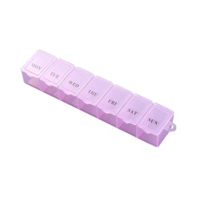 China FREE SAMPLE Amazon Best Seller Travel Plastic Small 7 Day Weekly Pill Organizer Box 15*3*2cm for sale