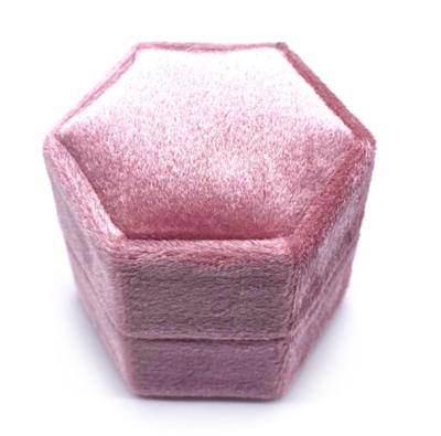 China New Arrival Recyclable Biodegradable Lid And Box Rose Velvet Earring Base Rigid Jewelry Box With White Sponge Insert for sale