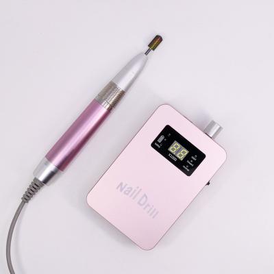 China ABS+Aluminium Alloy Professional 30000 RPM Efile Manicure Pedicure Brushless Nail Drill Burr File Pink Electric Portable Grinding Machine for sale