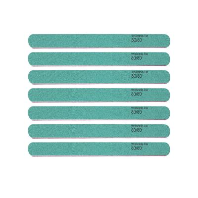 China Professional Custom Japan Emery Green Straight Sandpaper 80 Side Washable Nail File Nail Care Dual 100 150 180 240 320 OEM EVA for sale