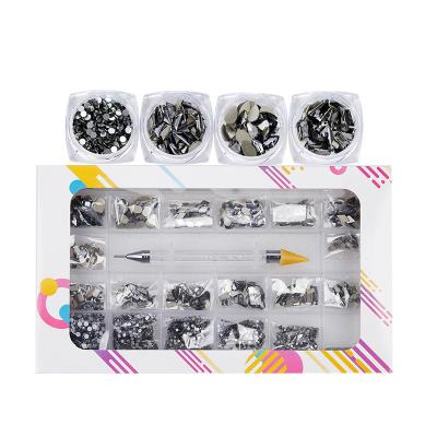 China Gray Popular Hot Sell Customize Eco-friendly transparent style on nail Diamond Rhinestones 2021 rhinestone rhinestones rhinestones nail crystals for sale