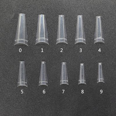 China Eco-friendly Material C Curve Artificial Nails Nail Tips Nail WG76-5 Stiletto Tips Clear Gel Curve Nails Tips for sale